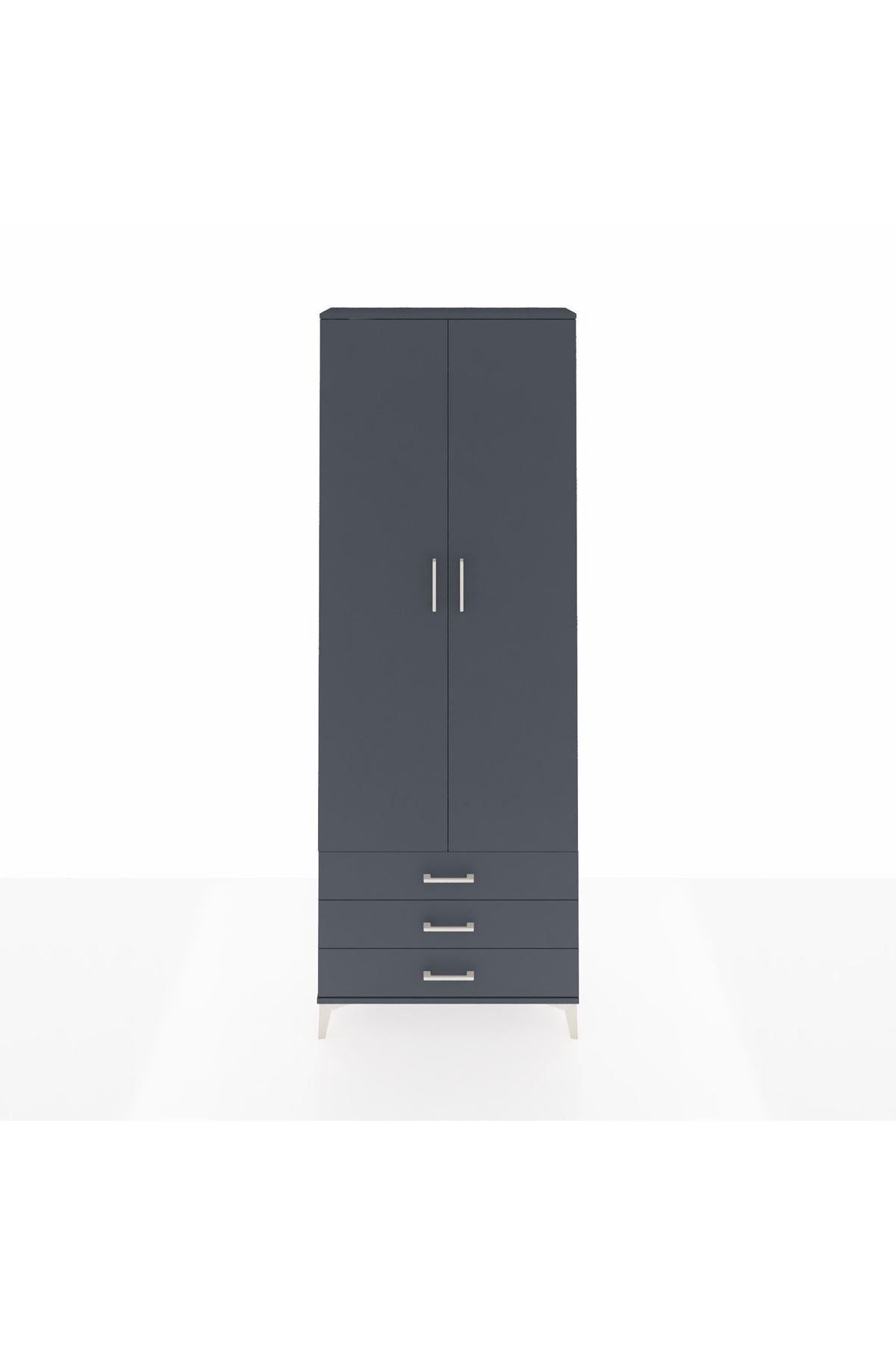 Arges Dolap 2 Raflı 3 Çekmeceli Tek Askılı 88x30x243 - S33M299V5A