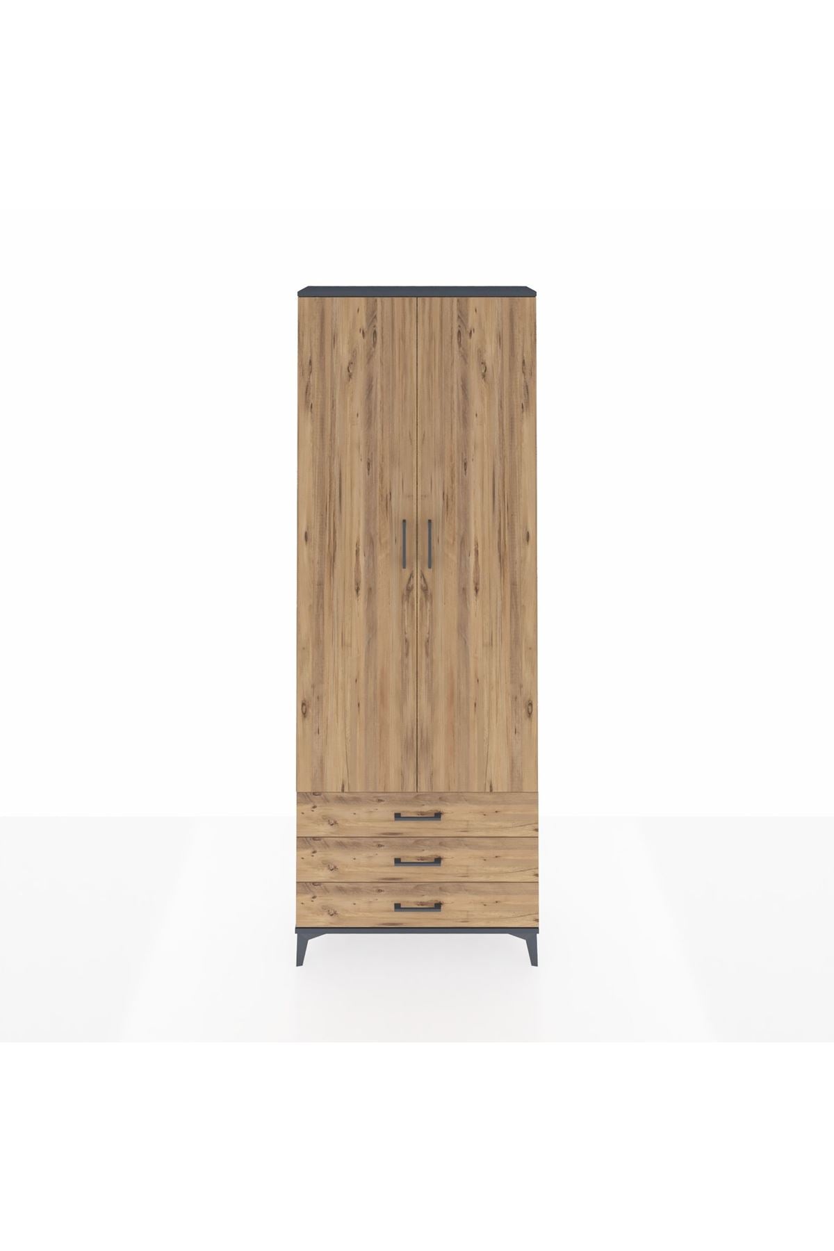 Arges Dolap 2 Raflı 3 Çekmeceli Tek Askılı 88x30x243 - S33M299V6A