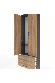 Arges Dolap 2 Raflı 3 Çekmeceli Tek Askılı 88x30x243 - S33M299V6A