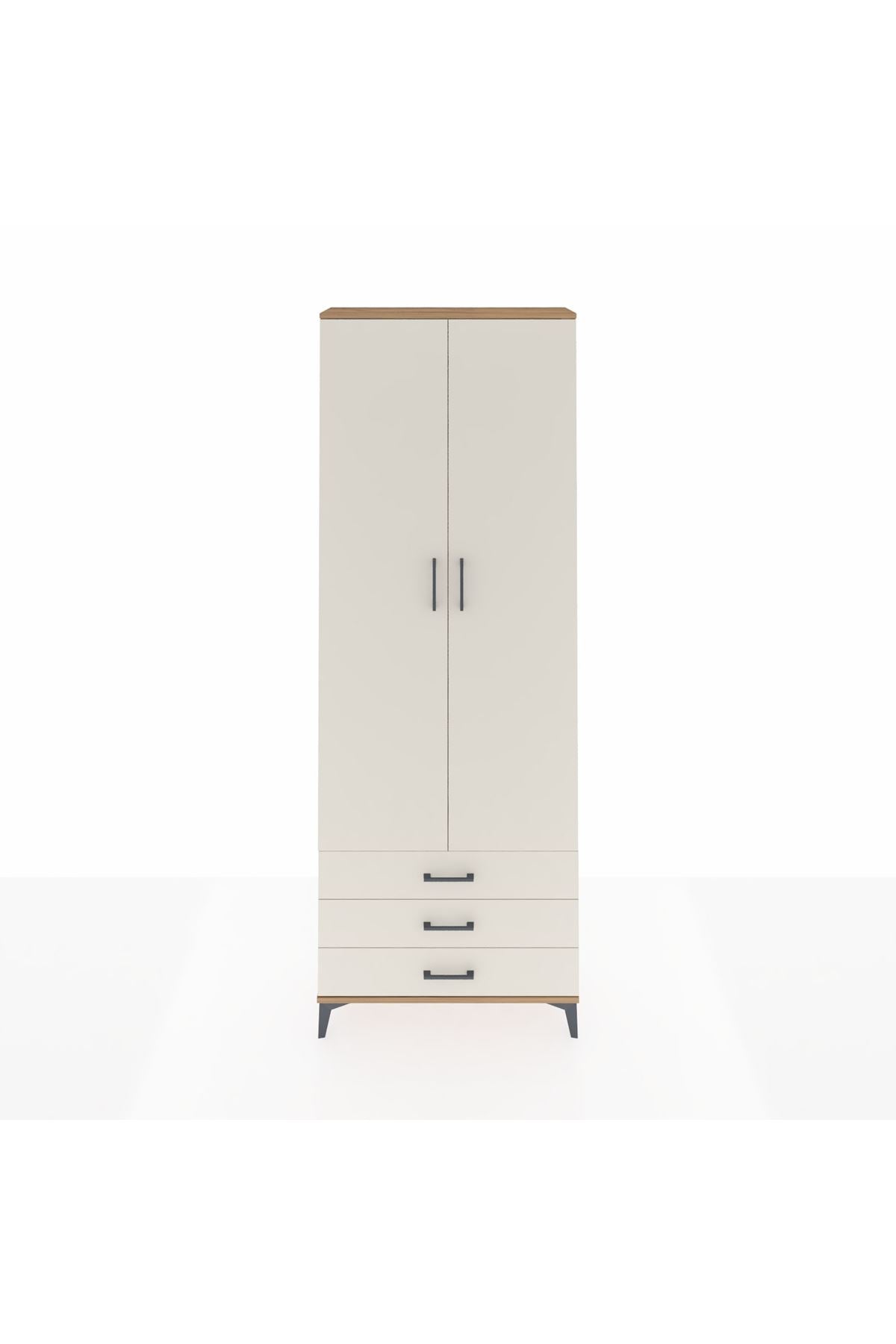 Arges Dolap 2 Raflı 3 Çekmeceli Tek Askılı 88x30x243 - S33M299V7A