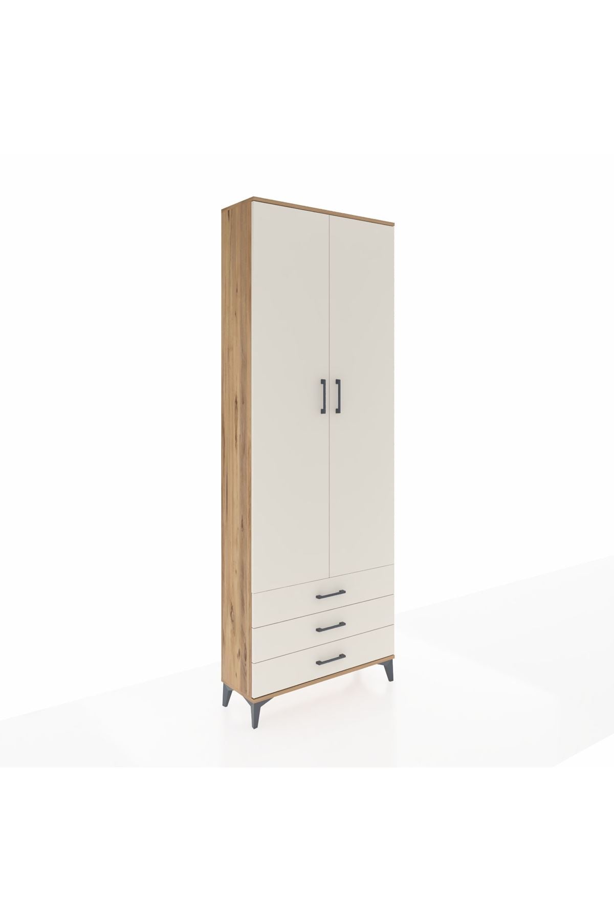 Arges Dolap 2 Raflı 3 Çekmeceli Tek Askılı 88x30x243 - S33M299V7A