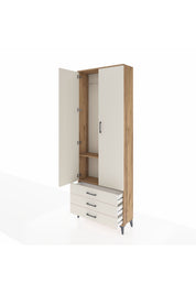 Arges Dolap 2 Raflı 3 Çekmeceli Tek Askılı 88x30x243 - S33M299V7A