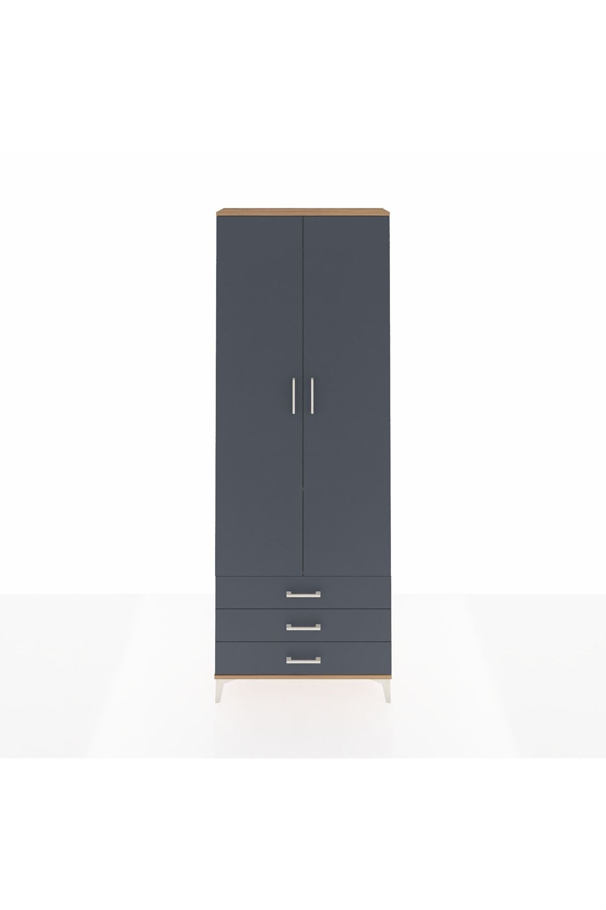 Arges Dolap 2 Raflı 3 Çekmeceli Tek Askılı 88x30x243 - S33M299V8A
