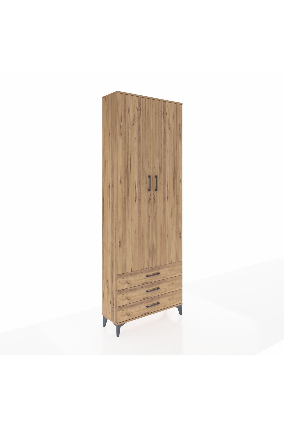 Arges Dolap 2 Raflı 3 Çekmeceli Tek Askılı 88x30x243 - S33M299V9A