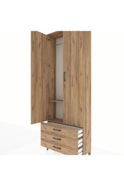 Arges Dolap 2 Raflı 3 Çekmeceli Tek Askılı 88x30x243 - S33M299V9A