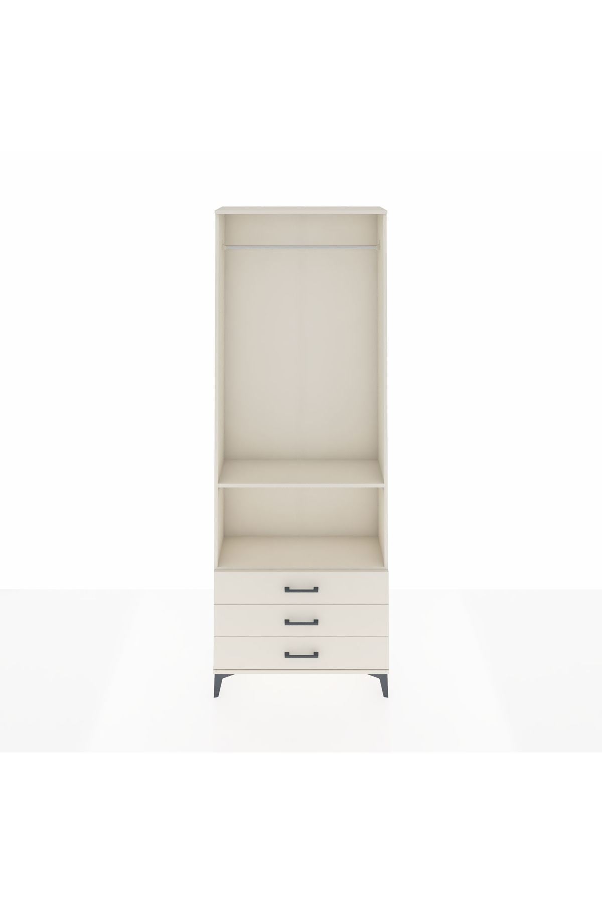 Arges Dolap 2 Raflı 3 Çekmeceli Tek Askılı 88x30x243 - S33M300V1A