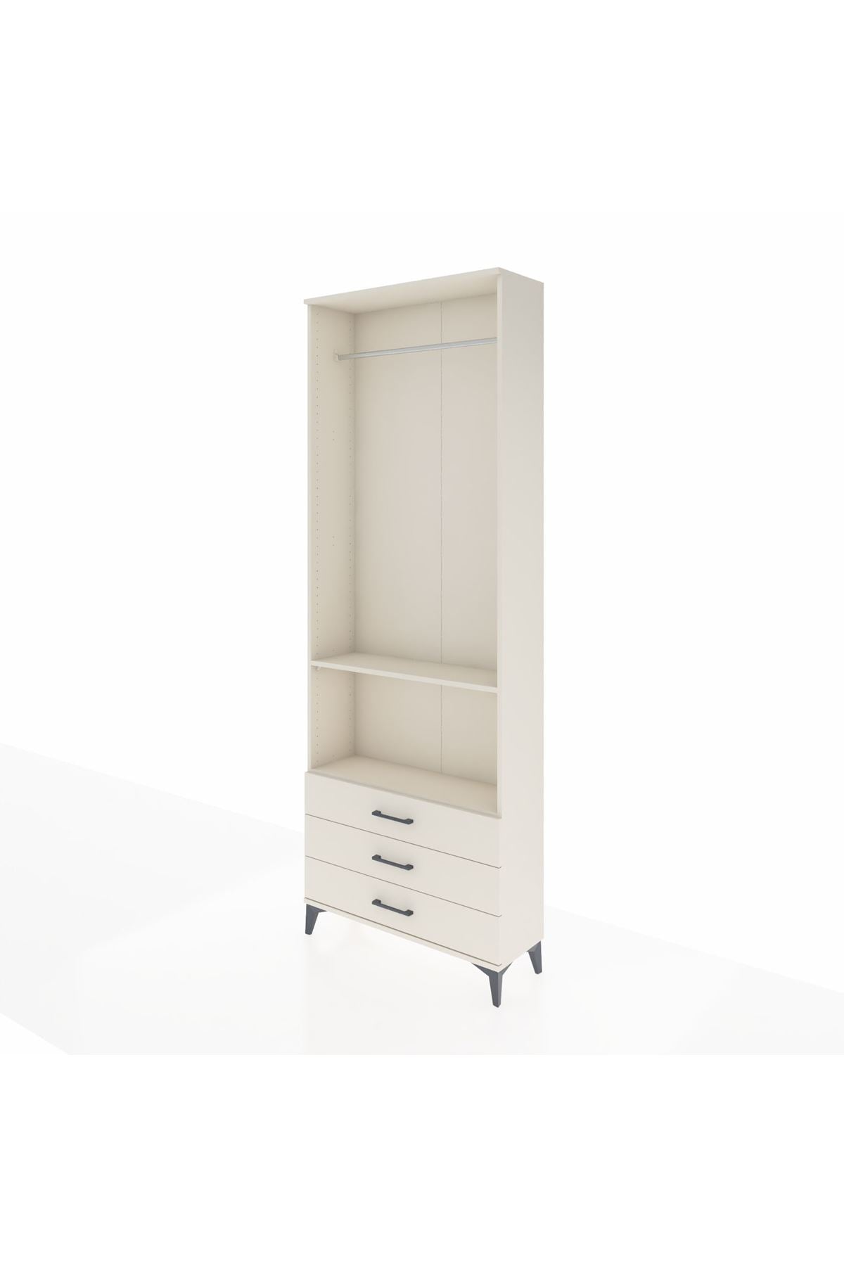 Arges Dolap 2 Raflı 3 Çekmeceli Tek Askılı 88x30x243 - S33M300V1A