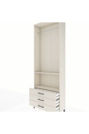 Arges Dolap 2 Raflı 3 Çekmeceli Tek Askılı 88x30x243 - S33M300V1A