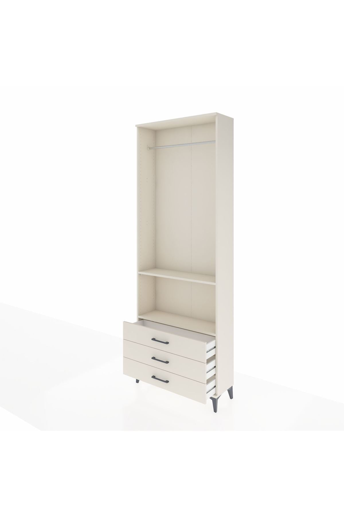 Arges Dolap 2 Raflı 3 Çekmeceli Tek Askılı 88x30x243 - S33M300V1A