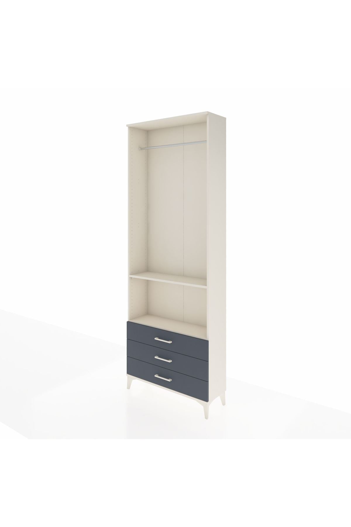 Arges Dolap 2 Raflı 3 Çekmeceli Tek Askılı 88x30x243 - S33M300V2A