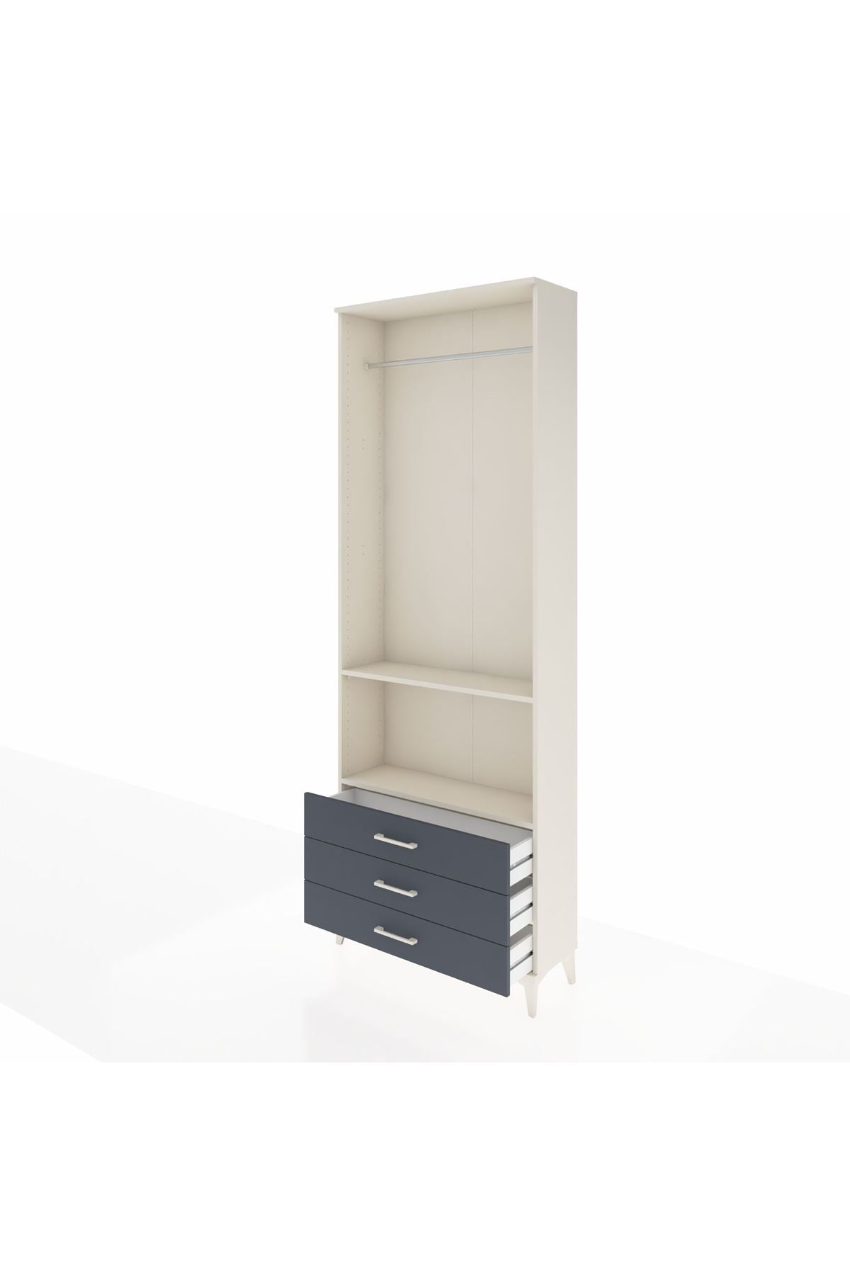 Arges Dolap 2 Raflı 3 Çekmeceli Tek Askılı 88x30x243 - S33M300V2A