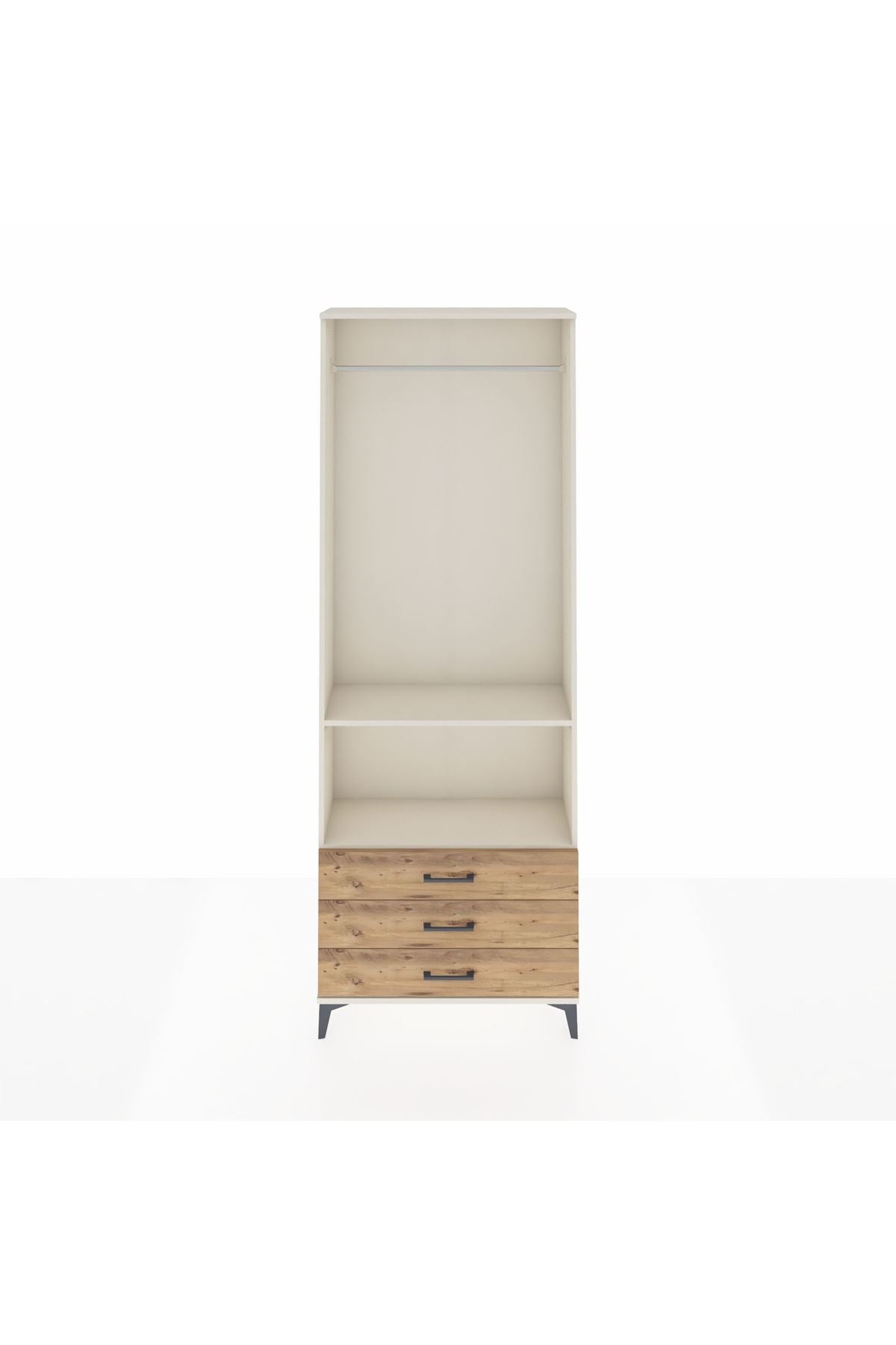 Arges Dolap 2 Raflı 3 Çekmeceli Tek Askılı 88x30x243 - S33M300V3A