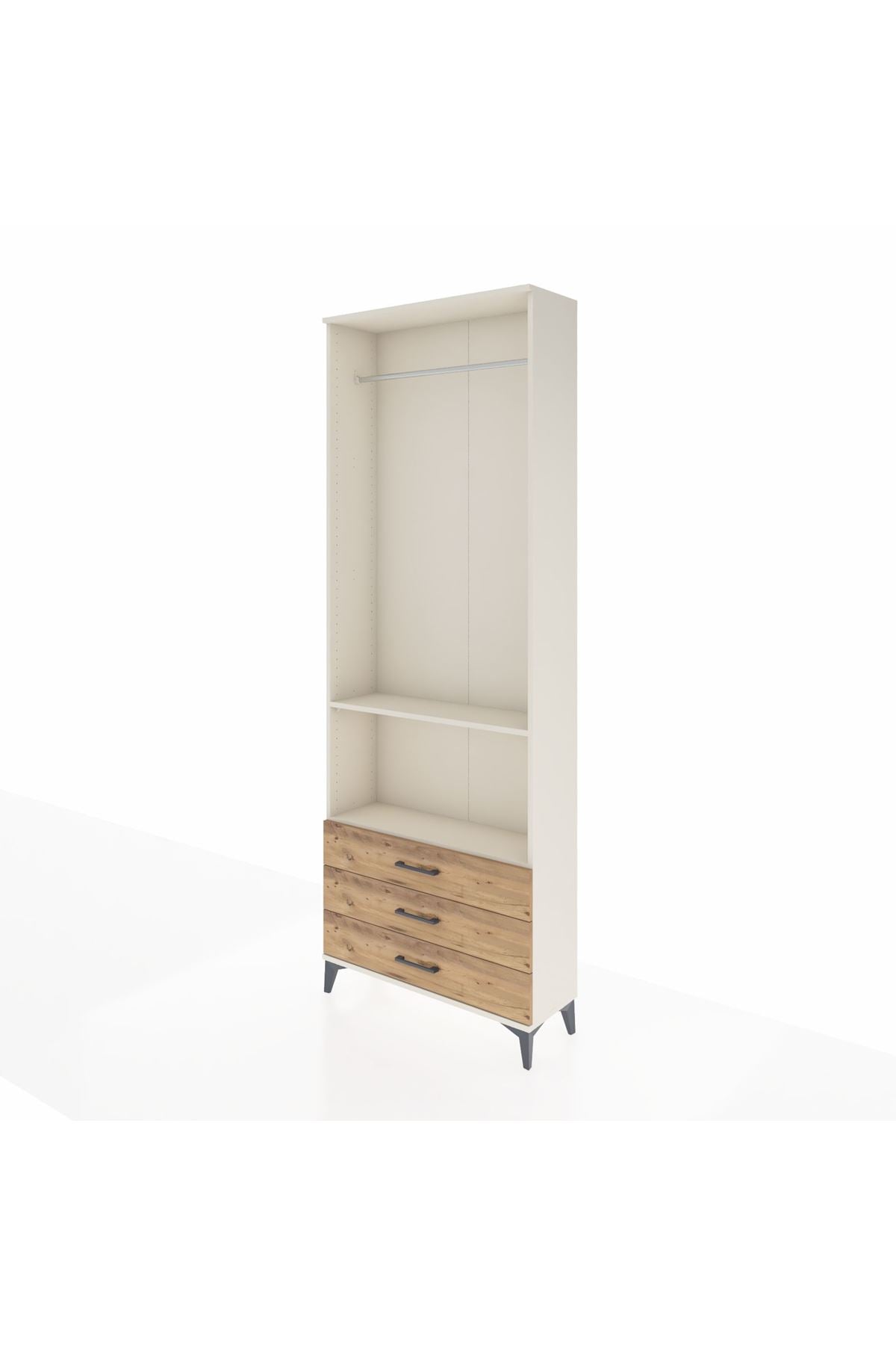 Arges Dolap 2 Raflı 3 Çekmeceli Tek Askılı 88x30x243 - S33M300V3A