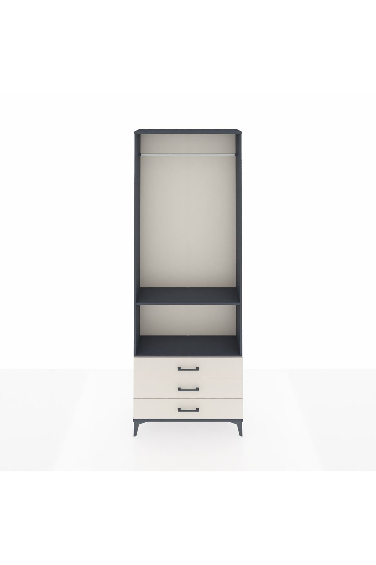 Arges Dolap 2 Raflı 3 Çekmeceli Tek Askılı 88x30x243 - S33M300V4A