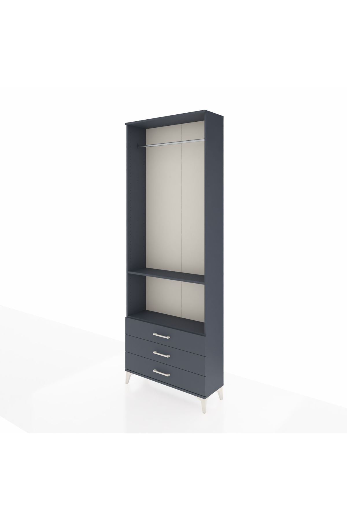 Arges Dolap 2 Raflı 3 Çekmeceli Tek Askılı 88x30x243 - S33M300V5A