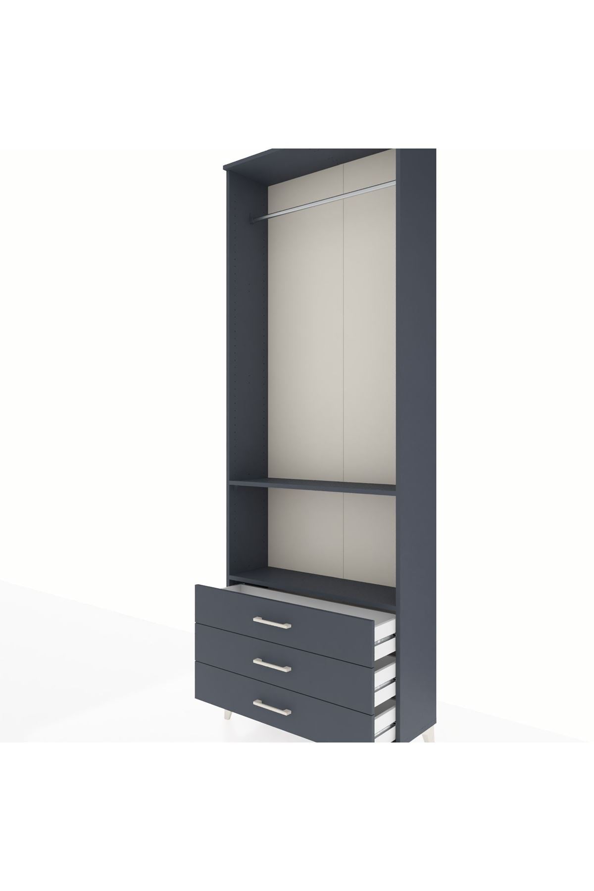 Arges Dolap 2 Raflı 3 Çekmeceli Tek Askılı 88x30x243 - S33M300V5A