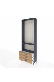 Arges Dolap 2 Raflı 3 Çekmeceli Tek Askılı 88x30x243 - S33M300V6A