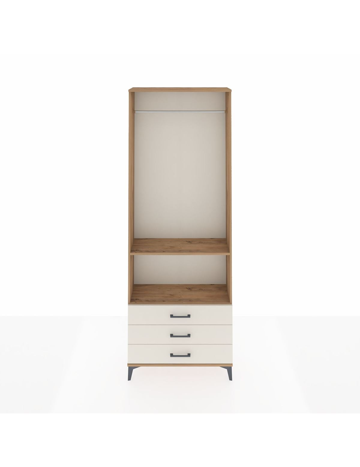 Arges Dolap 2 Raflı 3 Çekmeceli Tek Askılı 88x30x243 - S33M300V7A