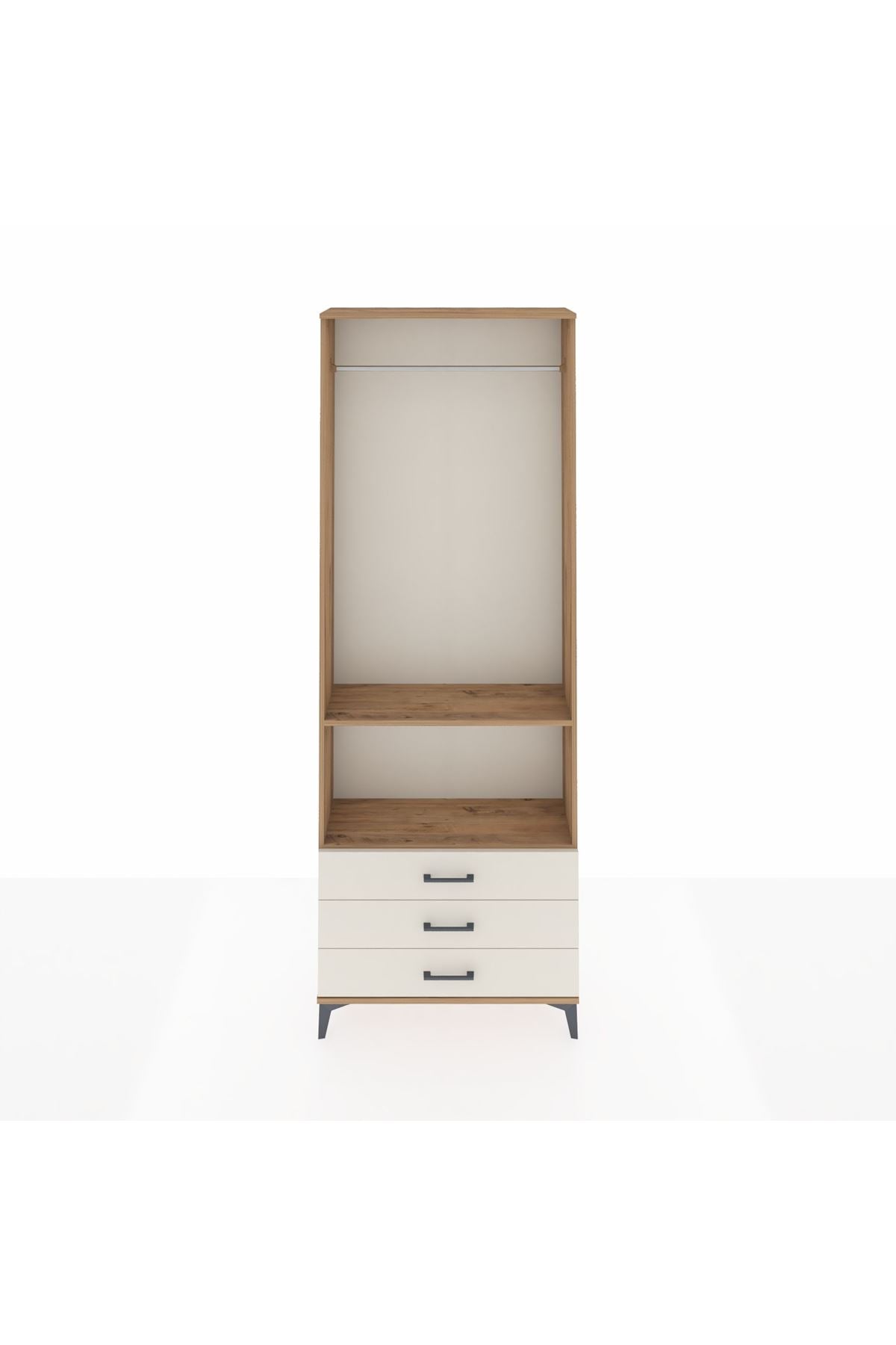 Arges Dolap 2 Raflı 3 Çekmeceli Tek Askılı 88x30x243 - S33M300V7A
