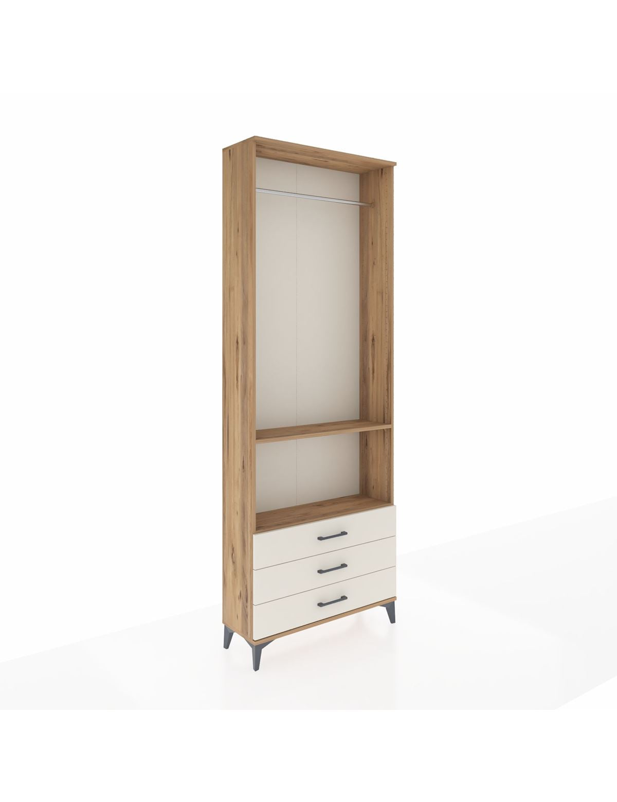 Arges Dolap 2 Raflı 3 Çekmeceli Tek Askılı 88x30x243 - S33M300V7A