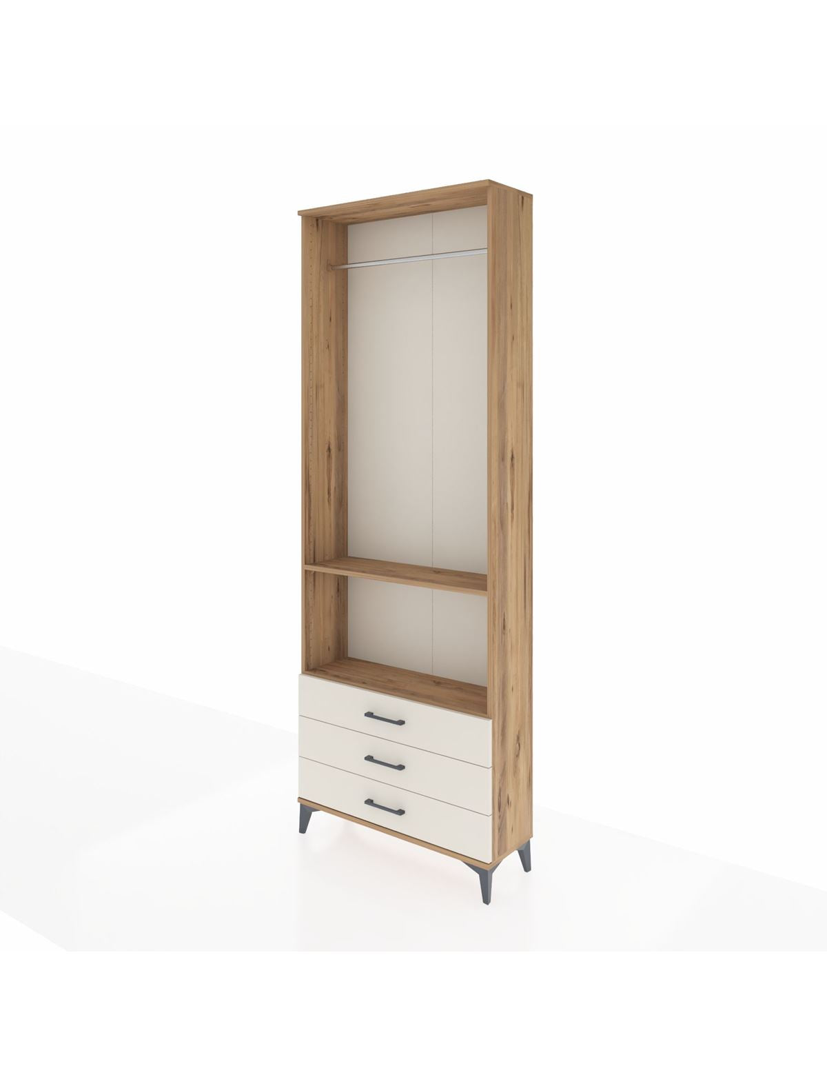 Arges Dolap 2 Raflı 3 Çekmeceli Tek Askılı 88x30x243 - S33M300V7A