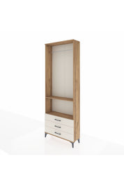 Arges Dolap 2 Raflı 3 Çekmeceli Tek Askılı 88x30x243 - S33M300V7A