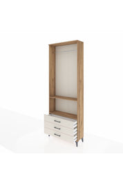 Arges Dolap 2 Raflı 3 Çekmeceli Tek Askılı 88x30x243 - S33M300V7A