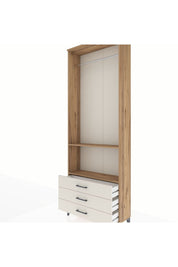 Arges Dolap 2 Raflı 3 Çekmeceli Tek Askılı 88x30x243 - S33M300V7A