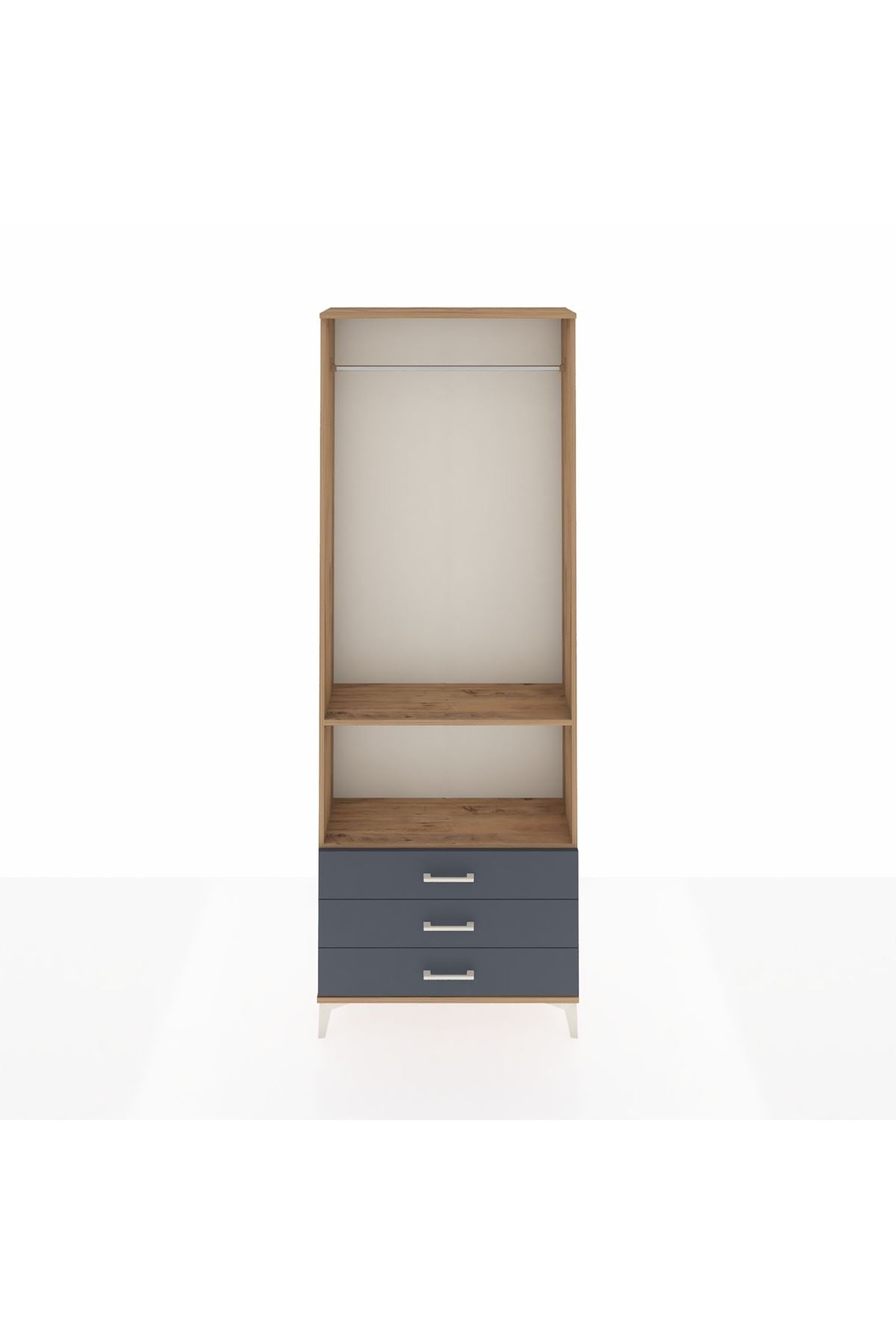 Arges Dolap 2 Raflı 3 Çekmeceli Tek Askılı 88x30x243 - S33M300V8A