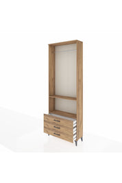 Arges Dolap 2 Raflı 3 Çekmeceli Tek Askılı 88x30x243 - S33M300V9A