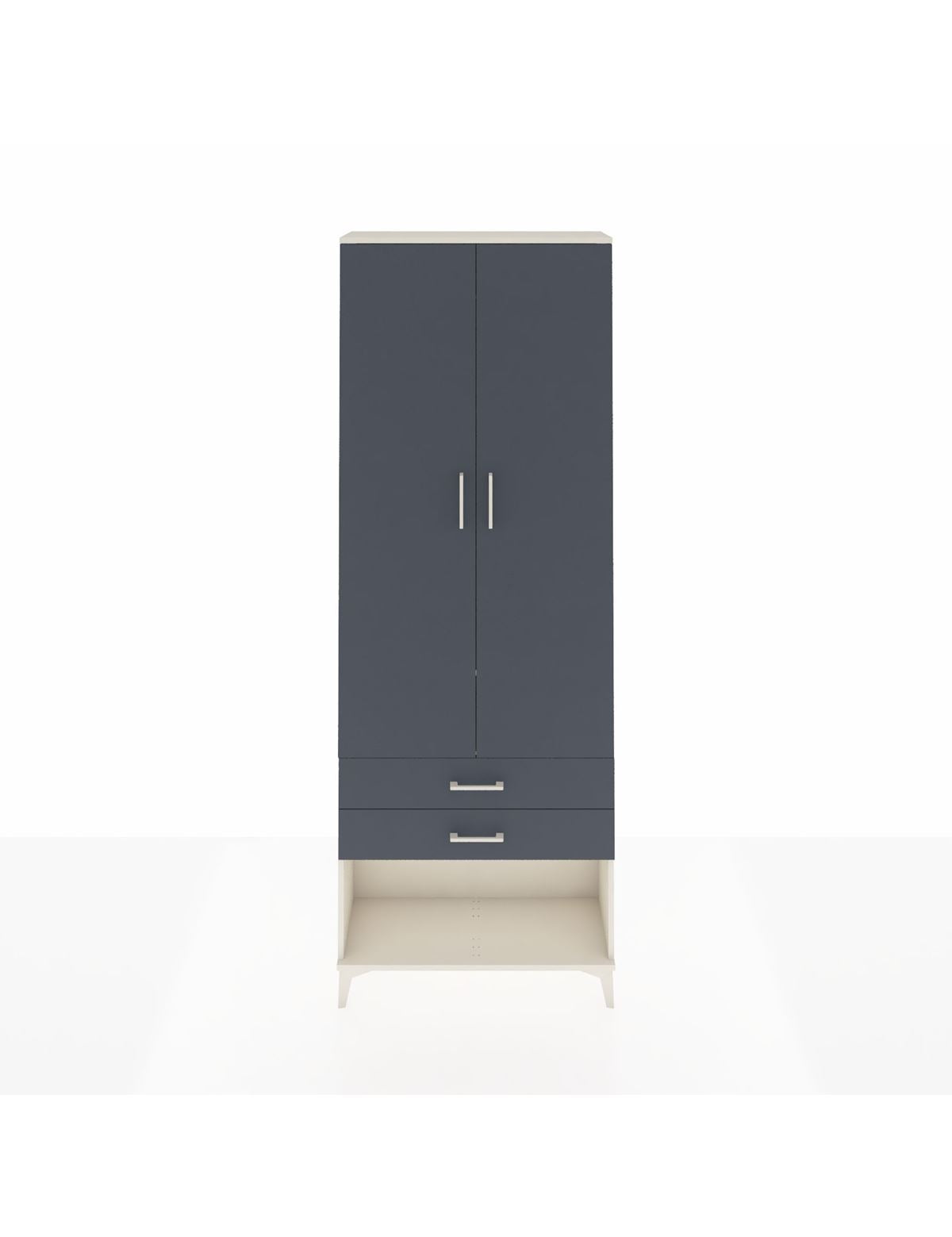 Arges Dolap 2 Raflı 2 Çekmeceli Tek Askılı 88x30x243 - S33M301V2A