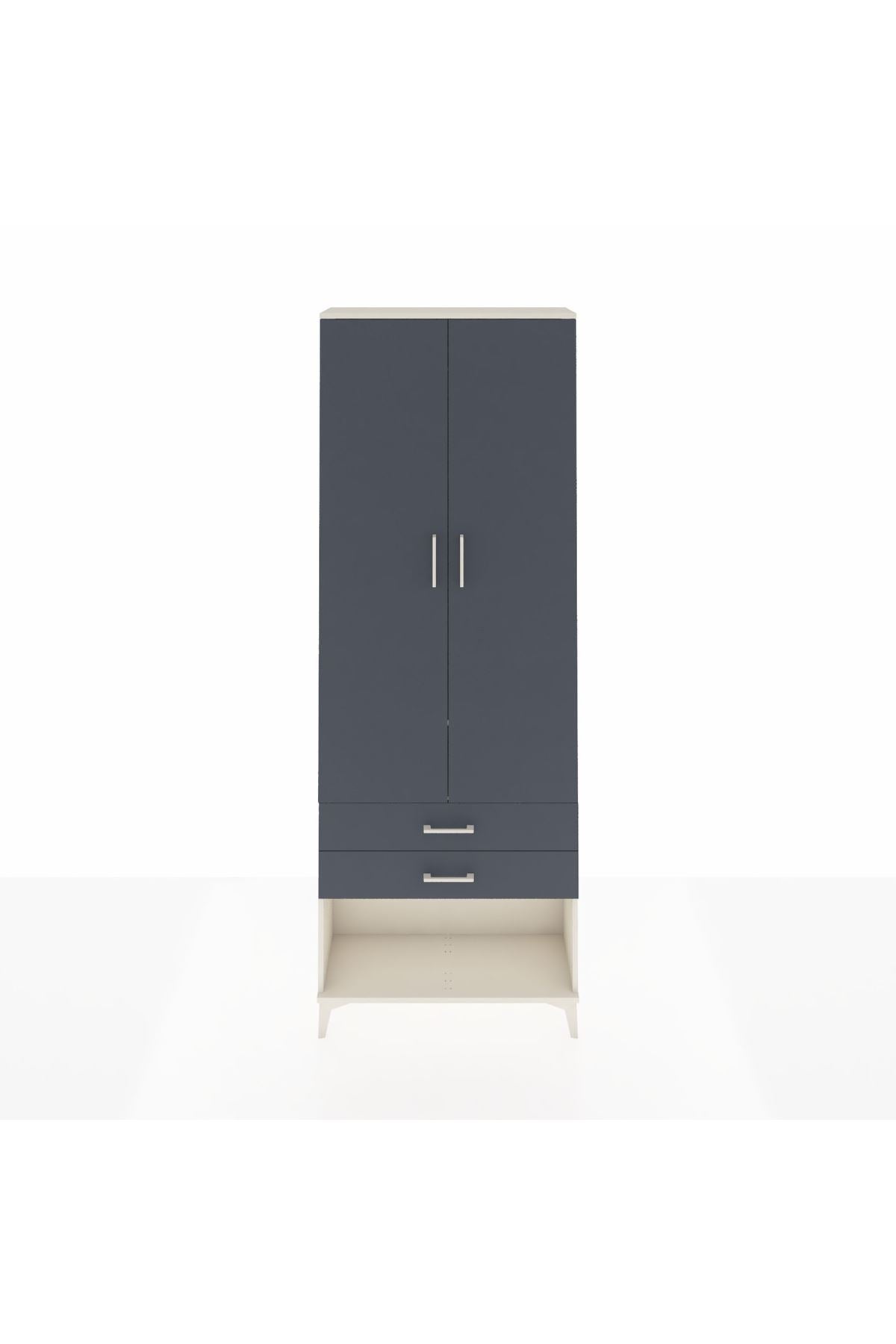 Arges Dolap 2 Raflı 2 Çekmeceli Tek Askılı 88x30x243 - S33M301V2A