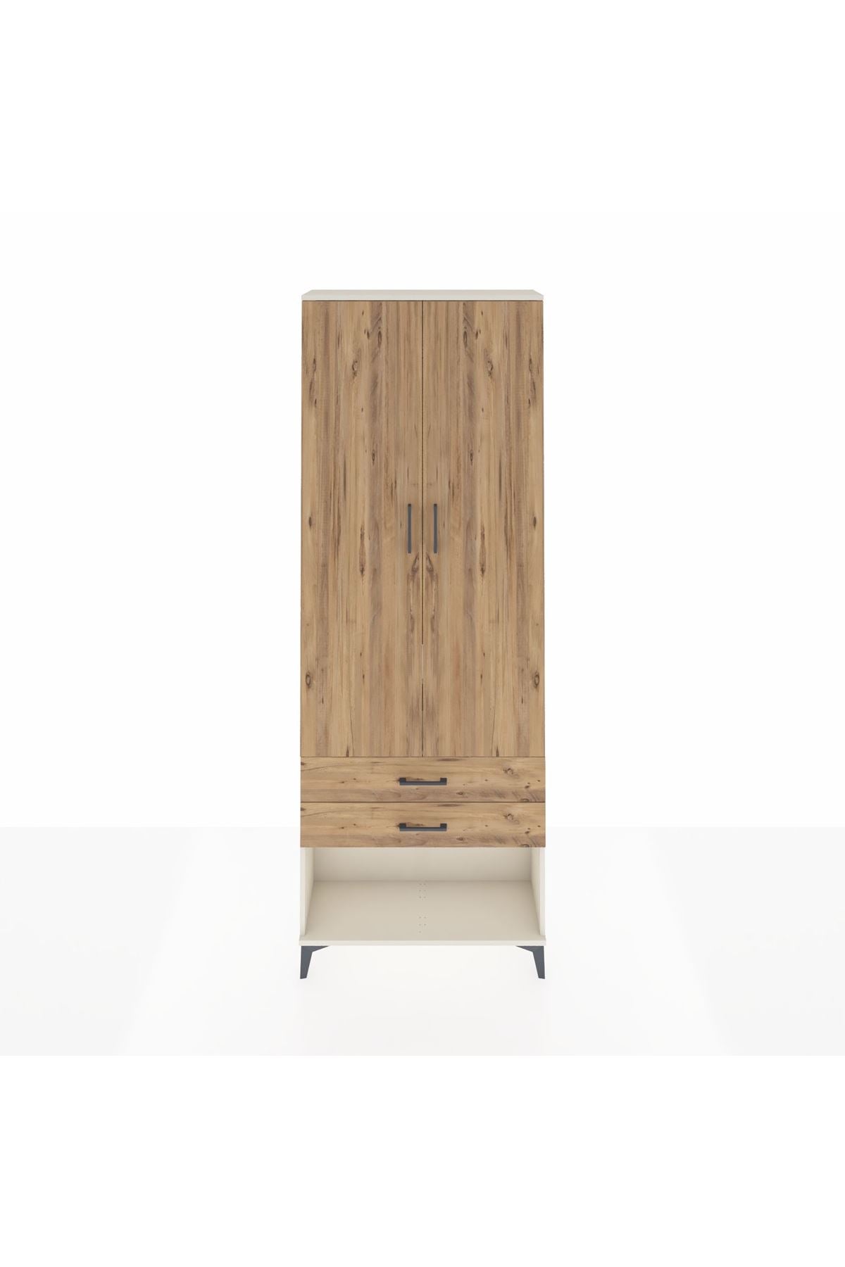 Arges Dolap 2 Raflı 2 Çekmeceli Tek Askılı 88x30x243 - S33M301V3A