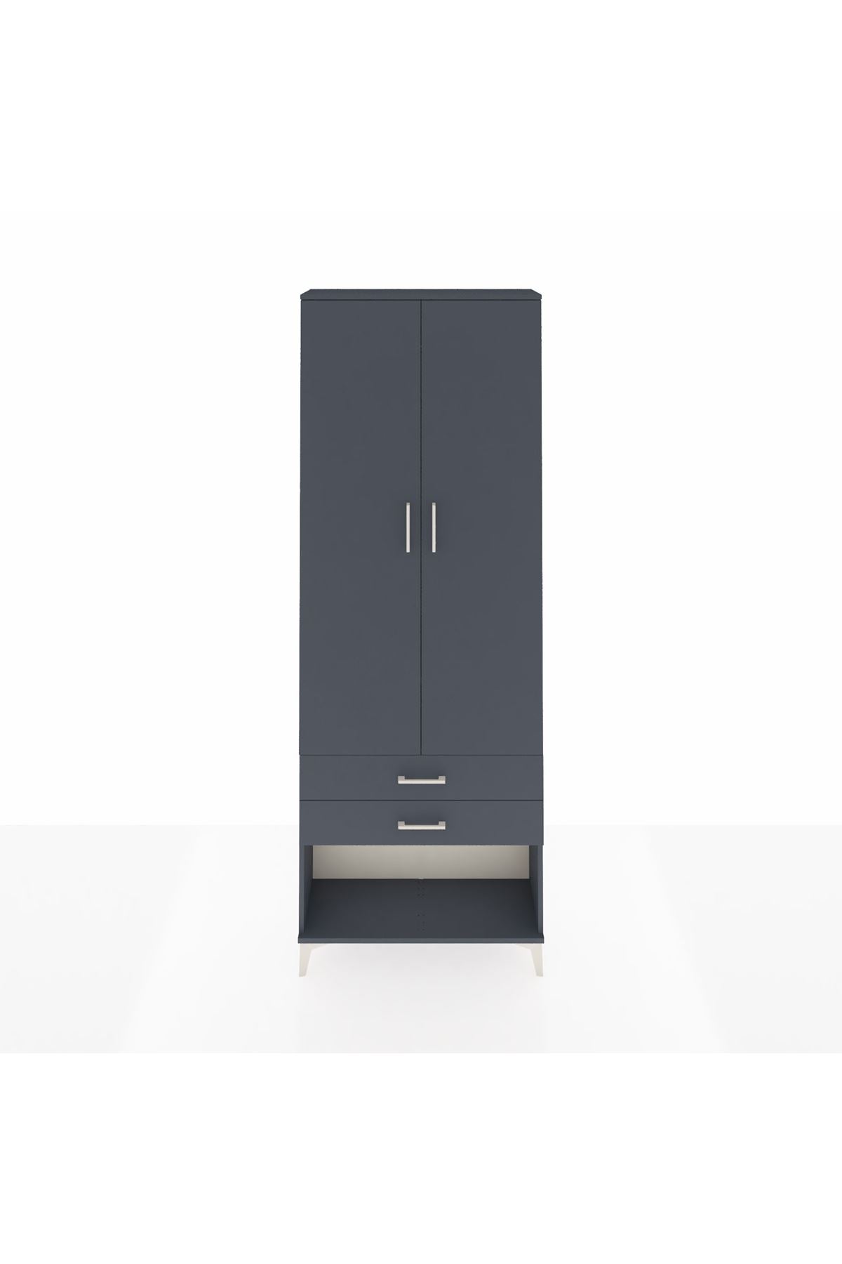 Arges Dolap 2 Raflı 2 Çekmeceli Tek Askılı 88x30x243 - S33M301V5A