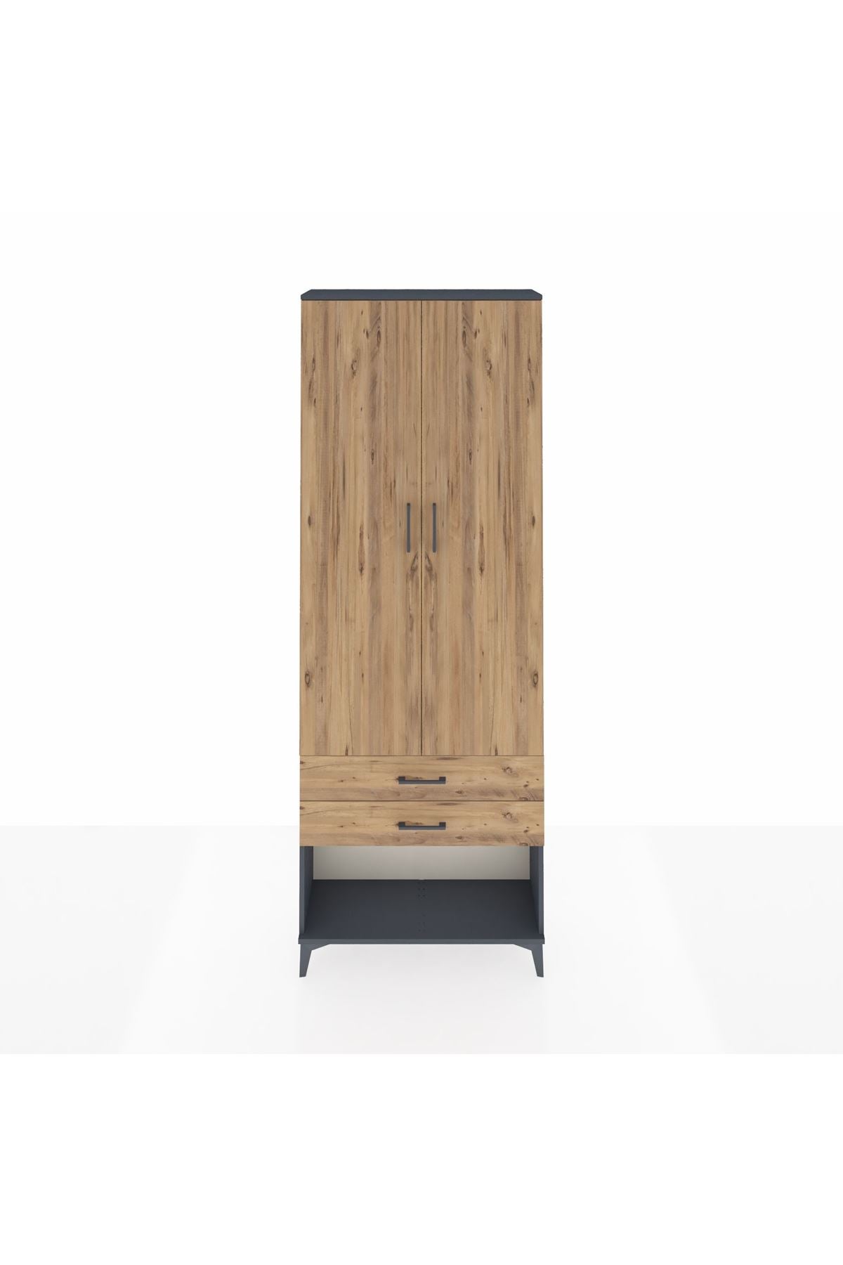 Arges Dolap 2 Raflı 2 Çekmeceli Tek Askılı 88x30x243 - S33M301V6A
