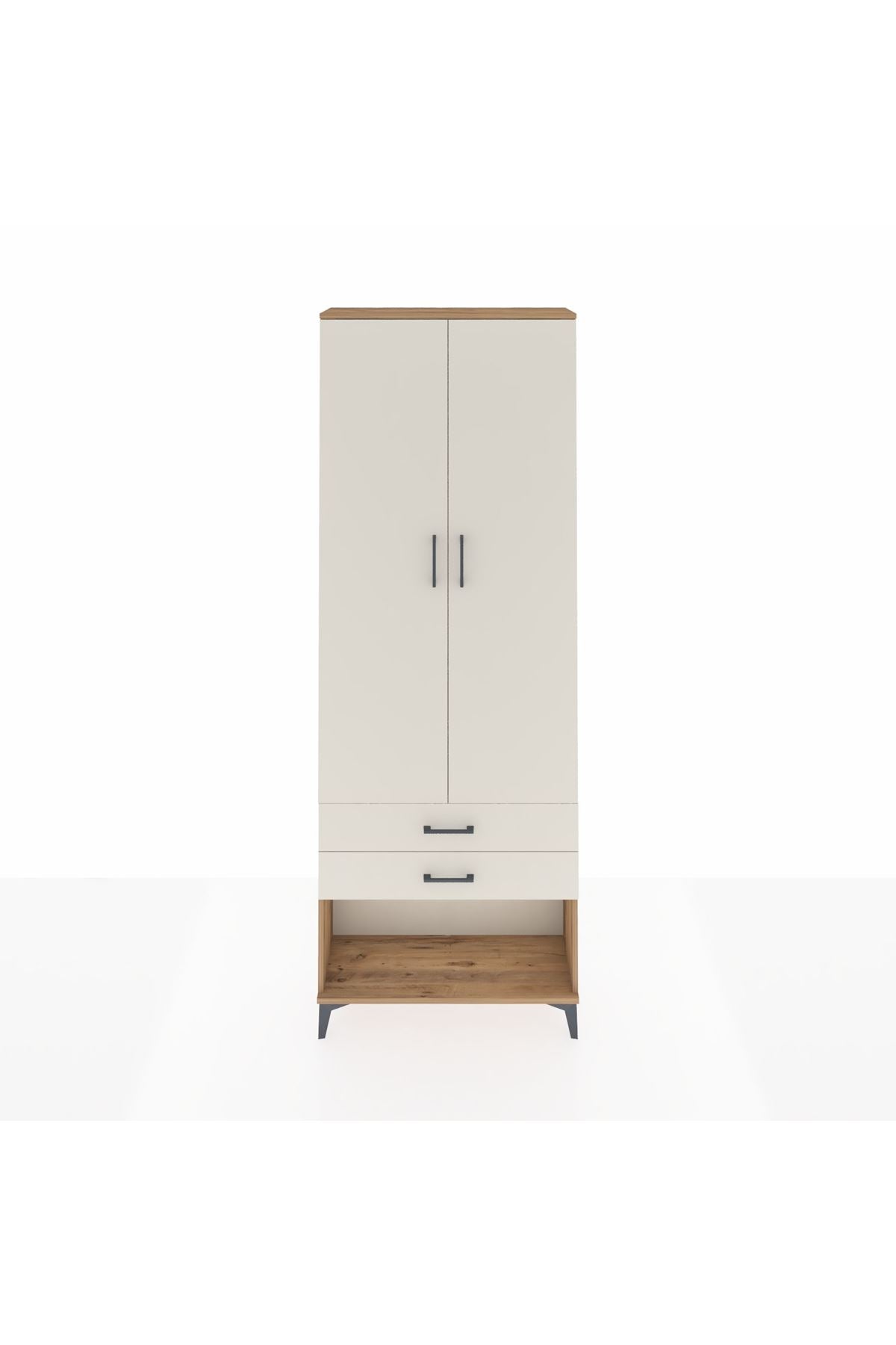Arges Dolap 2 Raflı 2 Çekmeceli Tek Askılı 88x30x243 - S33M301V7A