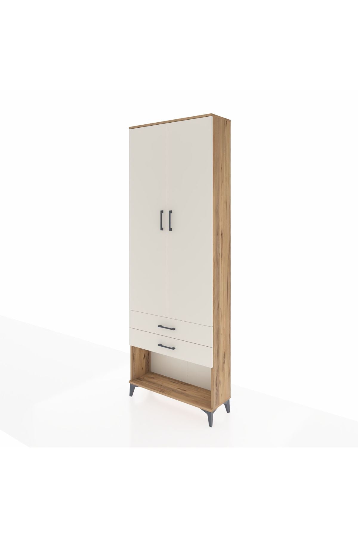 Arges Dolap 2 Raflı 2 Çekmeceli Tek Askılı 88x30x243 - S33M301V7A