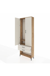 Arges Dolap 2 Raflı 2 Çekmeceli Tek Askılı 88x30x243 - S33M301V7A