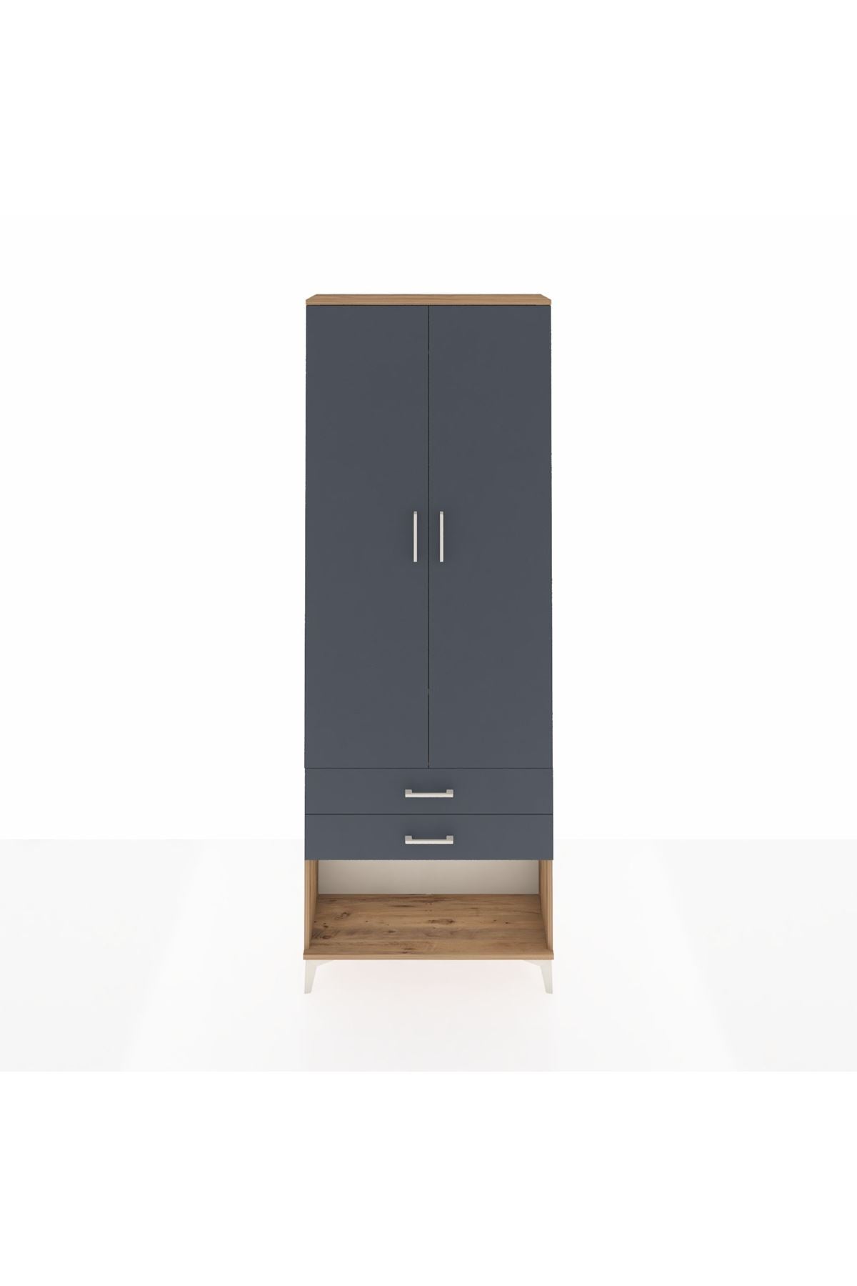 Arges Dolap 2 Raflı 2 Çekmeceli Tek Askılı 88x30x243 - S33M301V8A