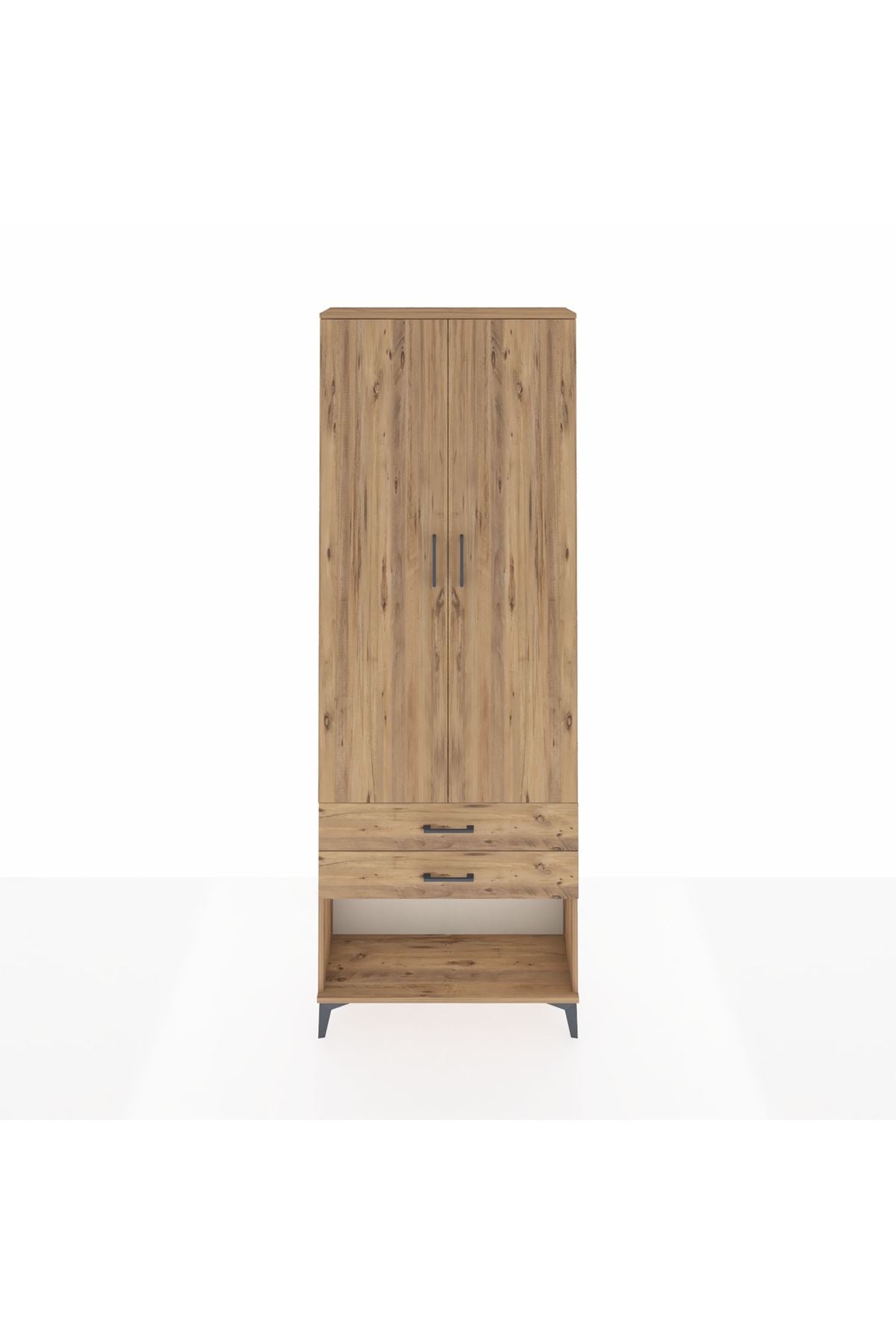 Arges Dolap 2 Raflı 2 Çekmeceli Tek Askılı 88x30x243 - S33M301V9A
