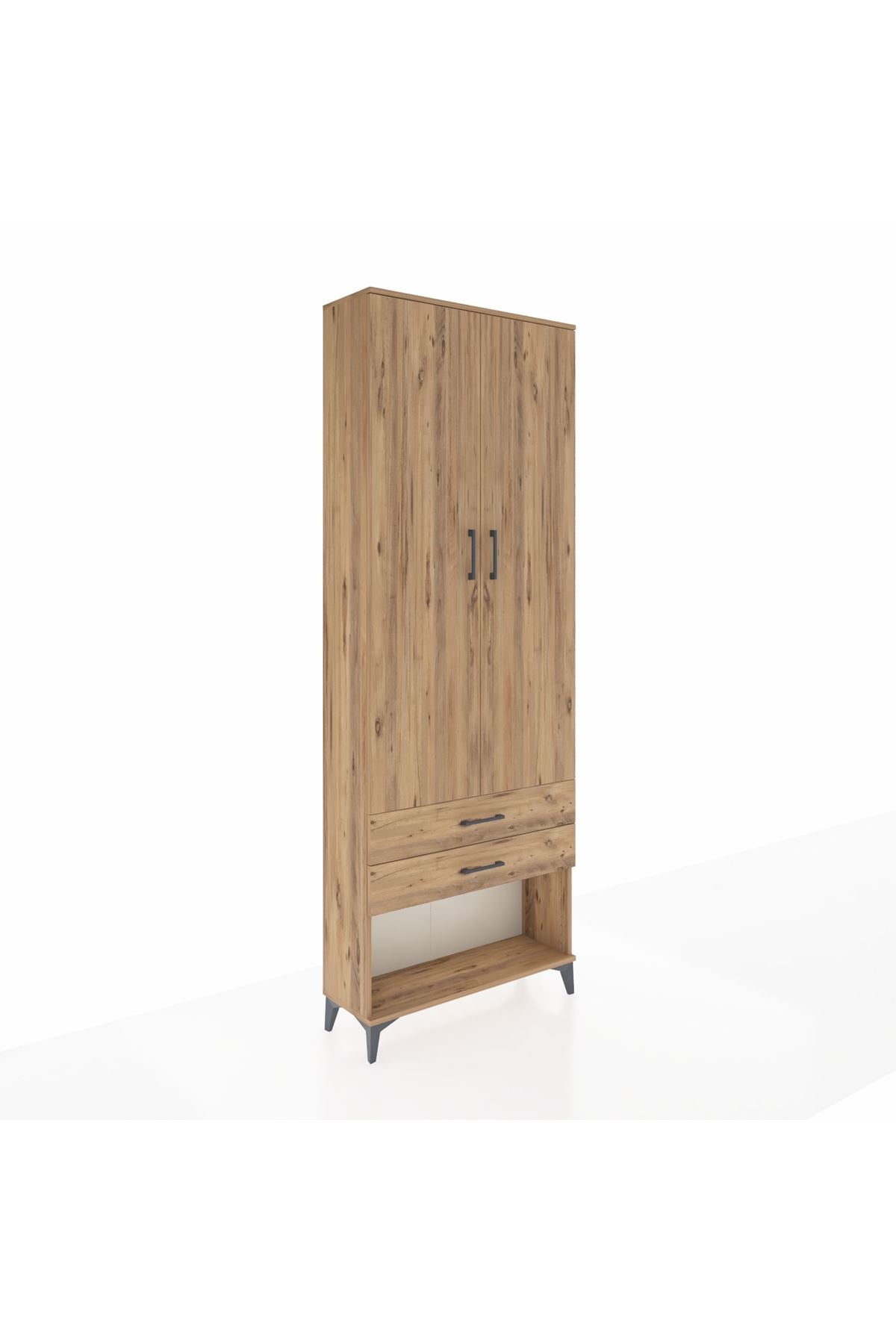 Arges Dolap 2 Raflı 2 Çekmeceli Tek Askılı 88x30x243 - S33M301V9A