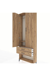 Arges Dolap 2 Raflı 2 Çekmeceli Tek Askılı 88x30x243 - S33M301V9A
