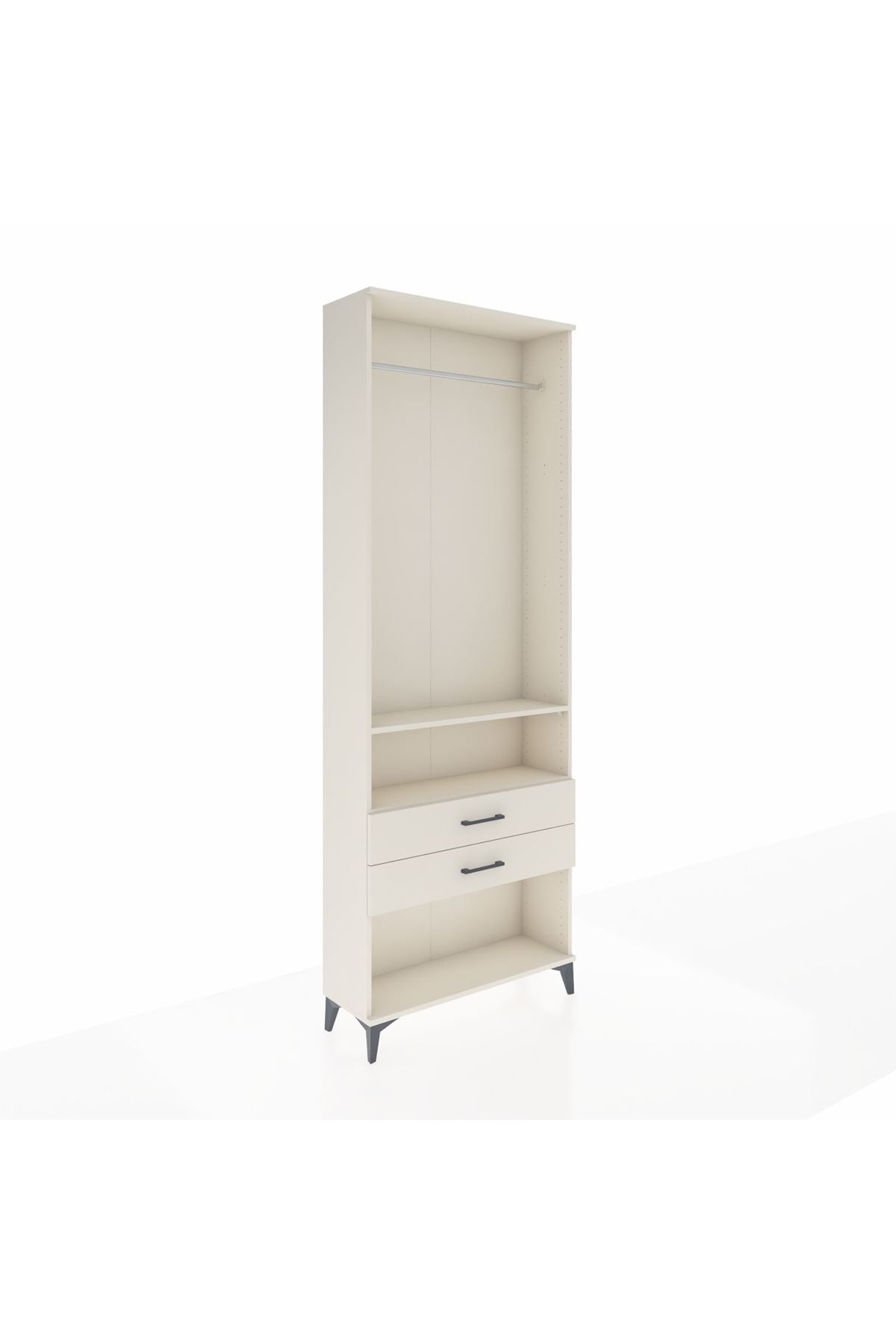 Arges Dolap 2 Raflı 2 Çekmeceli Tek Askılı 88x30x243 - S33M302V1A