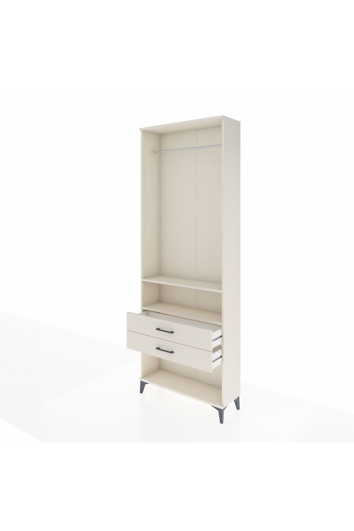 Arges Dolap 2 Raflı 2 Çekmeceli Tek Askılı 88x30x243 - S33M302V1A