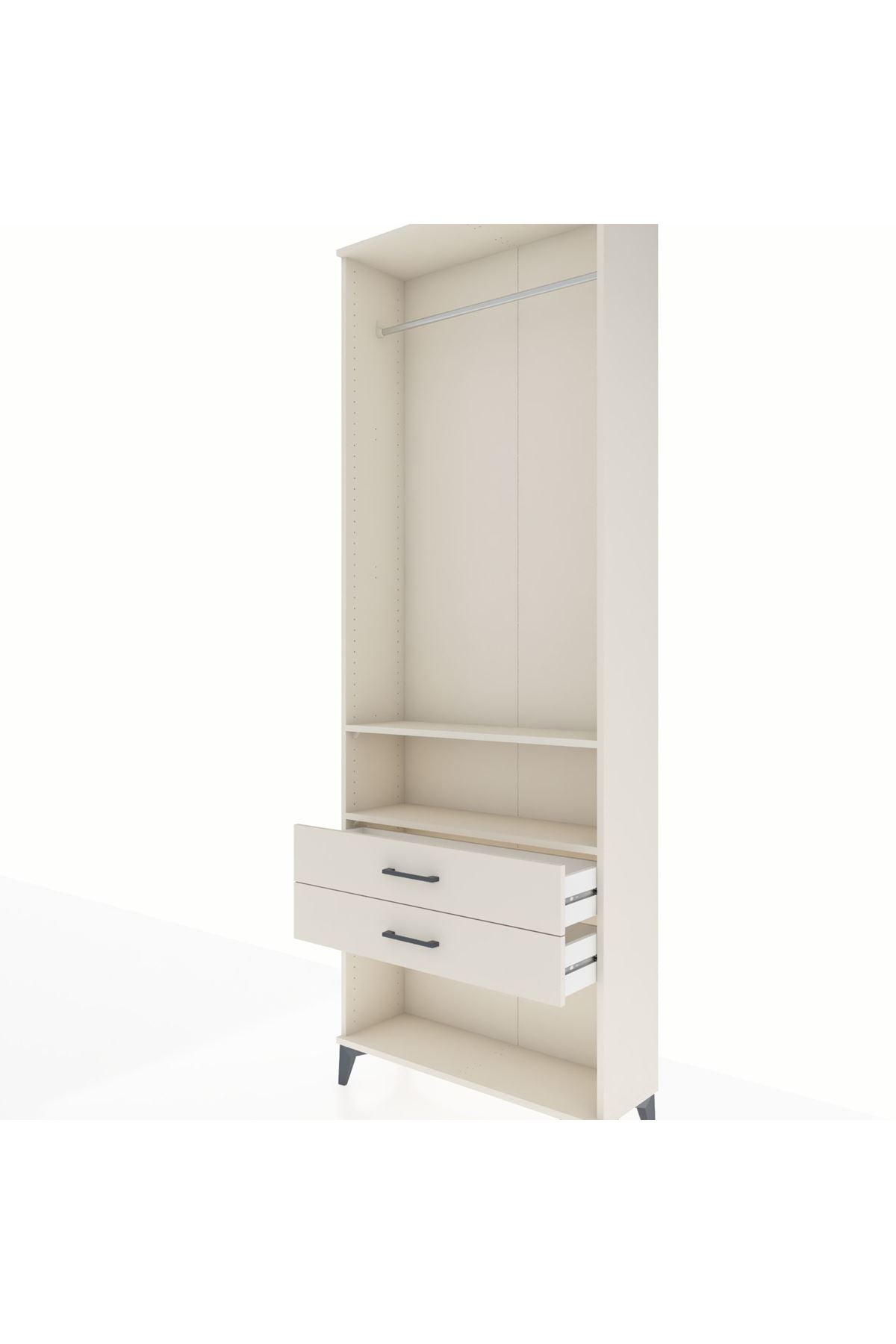 Arges Dolap 2 Raflı 2 Çekmeceli Tek Askılı 88x30x243 - S33M302V1A