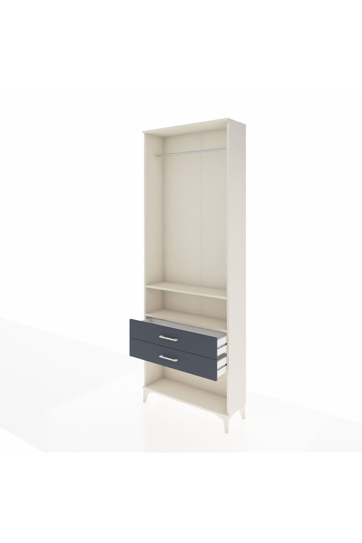 Arges Dolap 2 Raflı 2 Çekmeceli Tek Askılı 88x30x243 - S33M302V2A