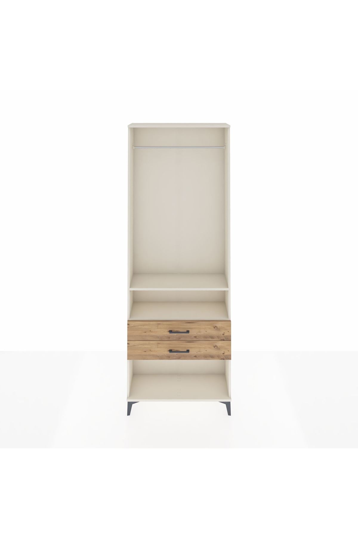 Arges Dolap 2 Raflı 2 Çekmeceli Tek Askılı 88x30x243 - S33M302V3A
