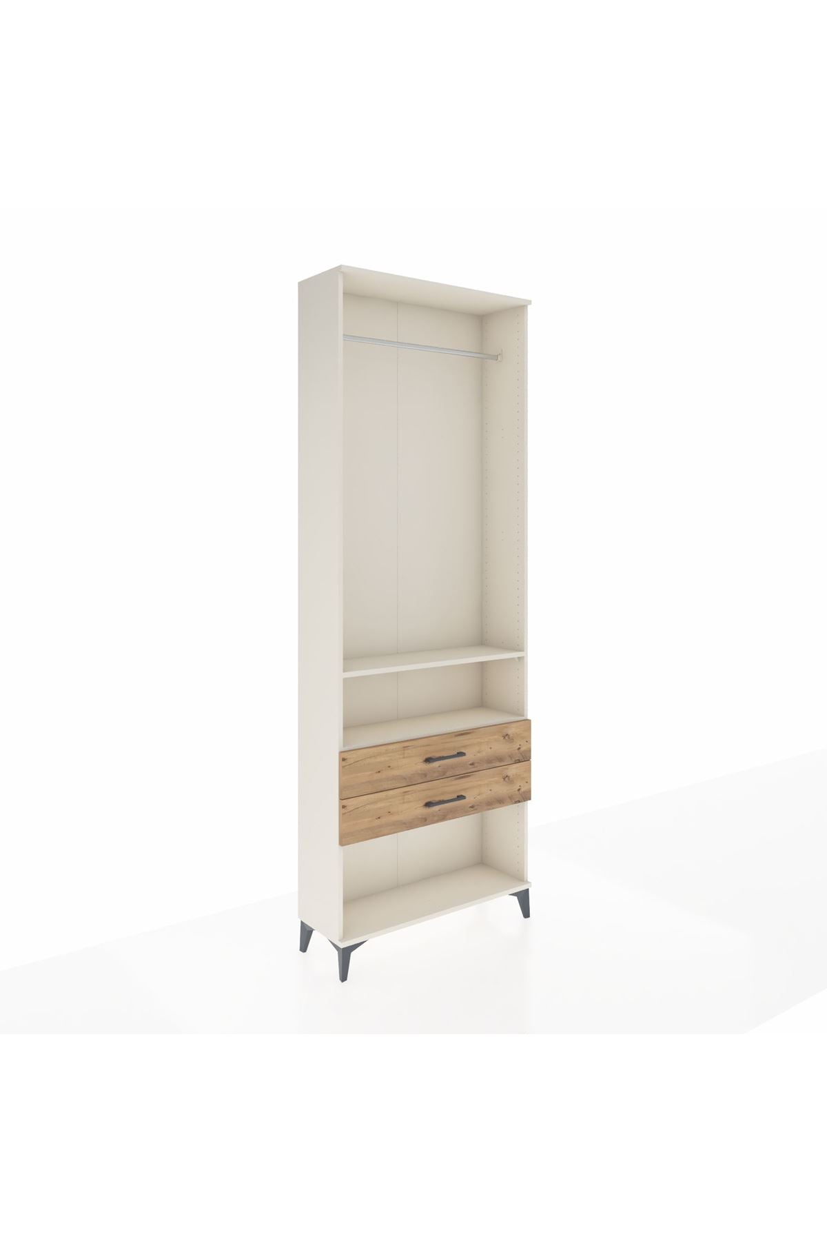 Arges Dolap 2 Raflı 2 Çekmeceli Tek Askılı 88x30x243 - S33M302V3A