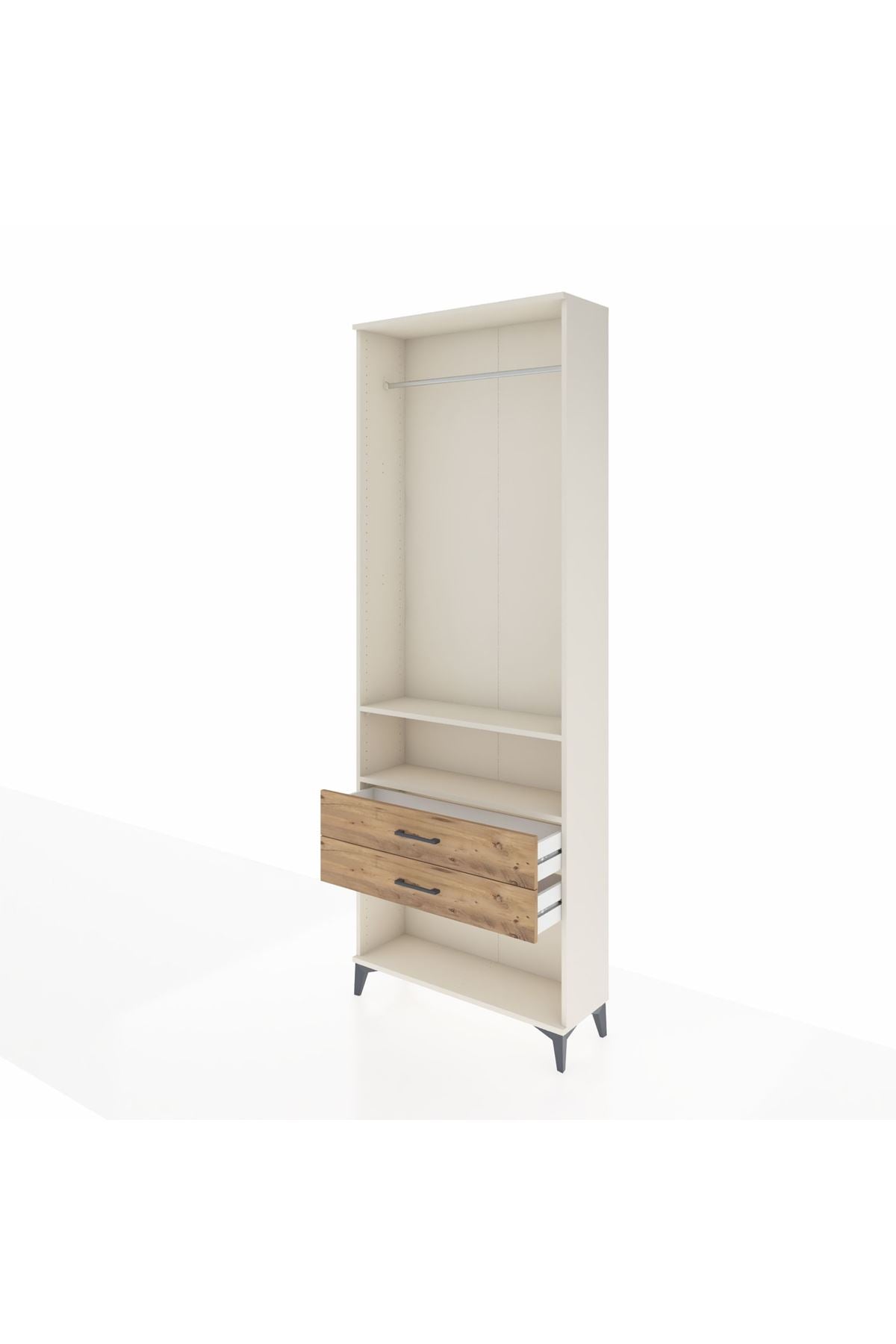 Arges Dolap 2 Raflı 2 Çekmeceli Tek Askılı 88x30x243 - S33M302V3A