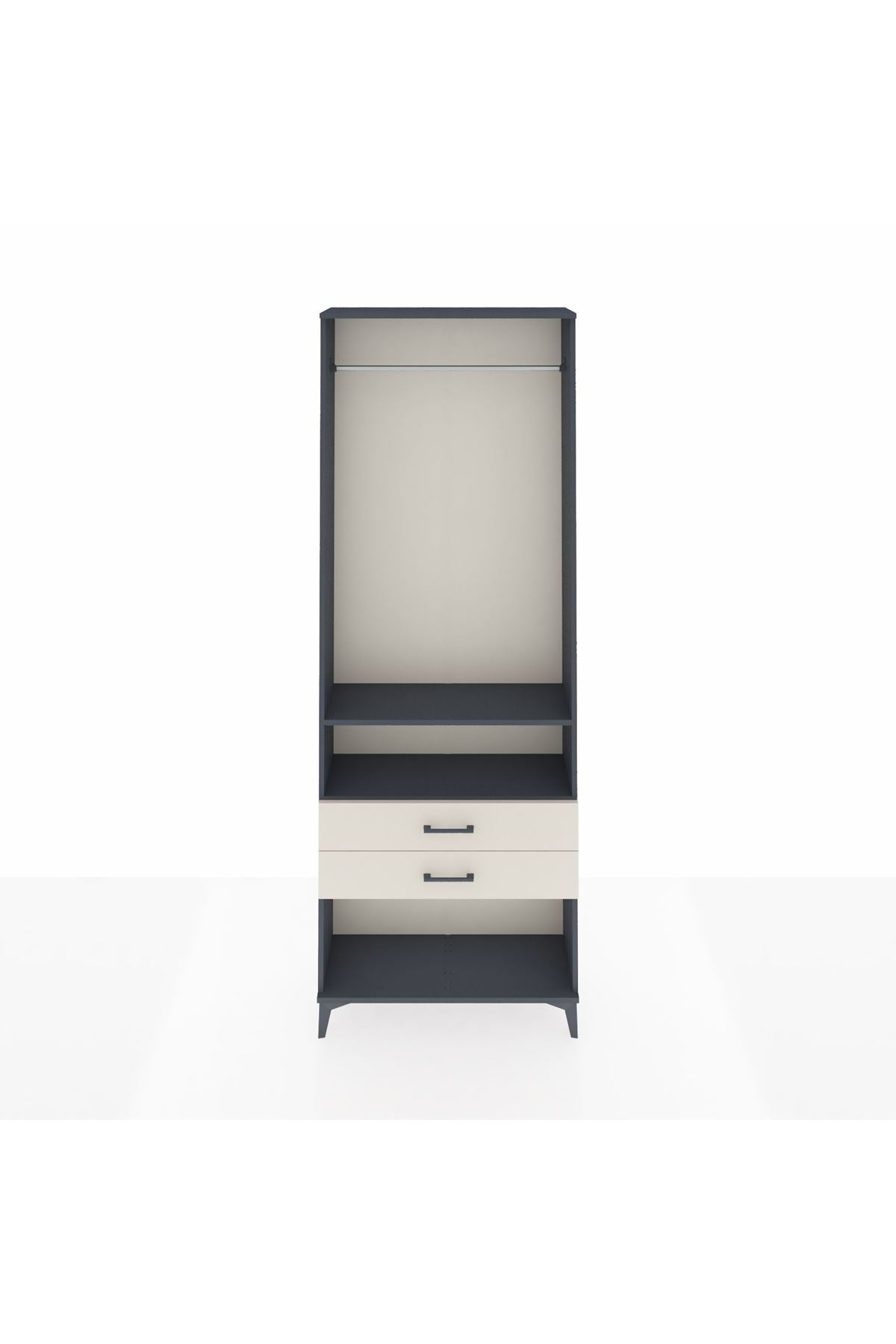 Arges Dolap 2 Raflı 2 Çekmeceli Tek Askılı 88x30x243 - S33M302V4A
